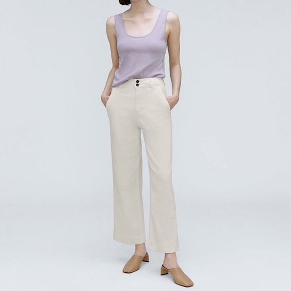 Everlane Pants - Everlane The‎ Organic Wide-Leg 2.0 Crop Pant Bone 6